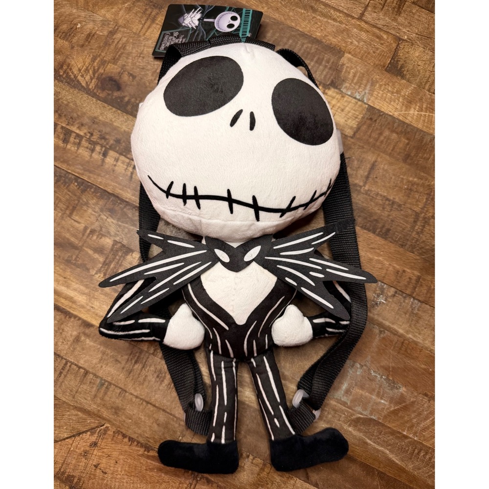 Disney Jack Skellington Plush Backpack Nightmare Before Christmas 15 Inch NWT